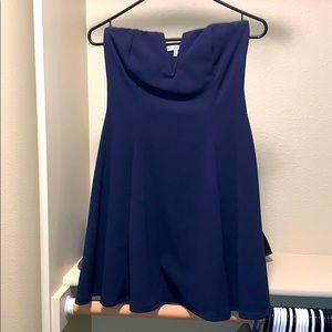 Strapless Navy Dress